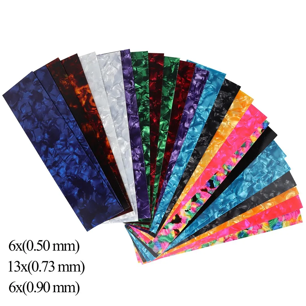 

25pcs Guitar Pick Punch Sheets Eco-friendly Customize DIY Celluloid Sheet Film Strips Light Medium Heavy Picks 12 Colors Random