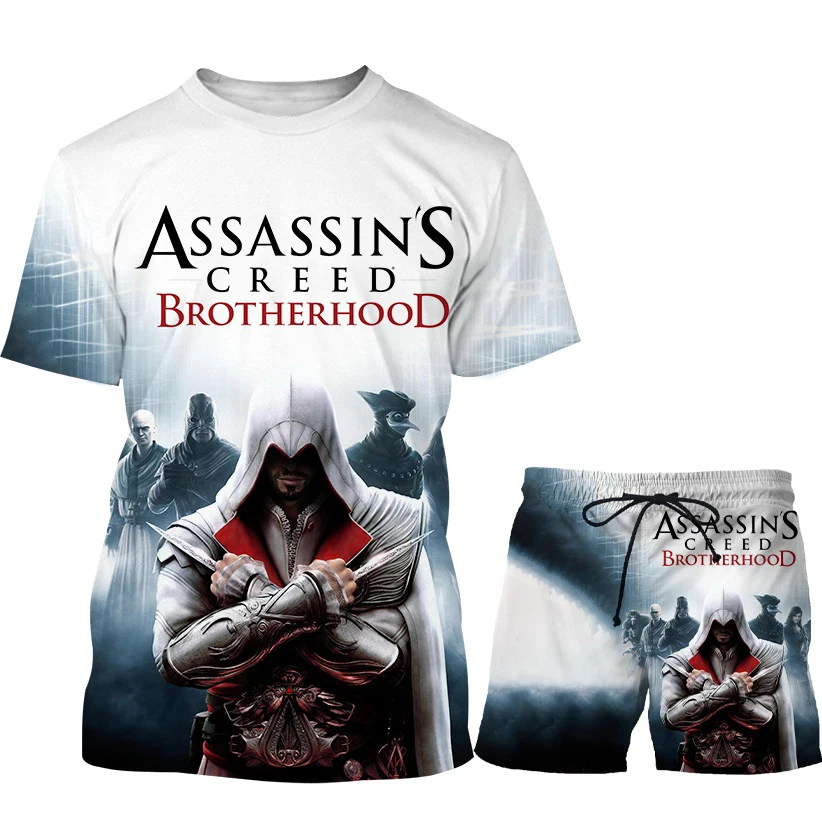 

Мужской спортивный костюм Greed, футболка с коротким рукавом и шорты 3D, летний спортивный костюм для спортзала, баскетбола, бега, 2 шт.