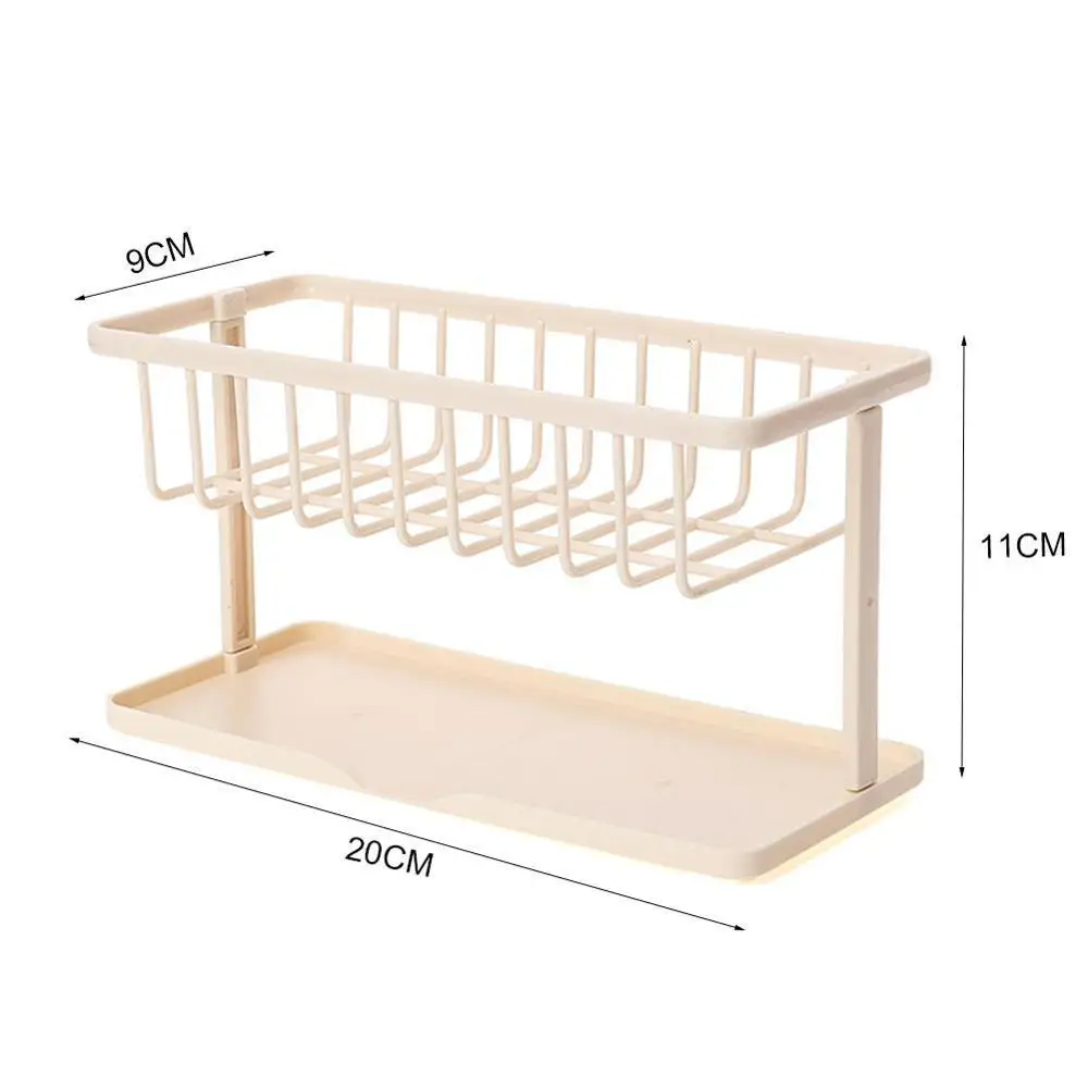 

1pcs Double Sponge Drain Storage Rack Household Kitchen Countertop Sink Rag Cleaning Rack Rack B7O1