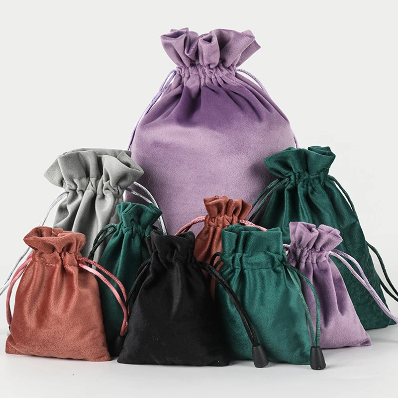 New Velvet Package Bags Drawstring Gift Wedding Jewelry Small Packaging Pouches Coin Purse Container Storage Bag | Дом и сад