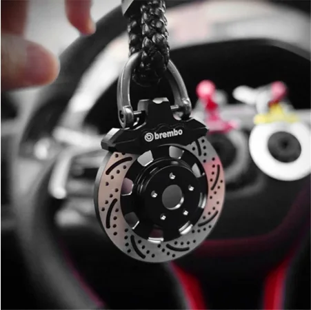 

Cool metal car parts disc brake shock absorber keychain wheel caliper key ring car pendant men's gift small accessories