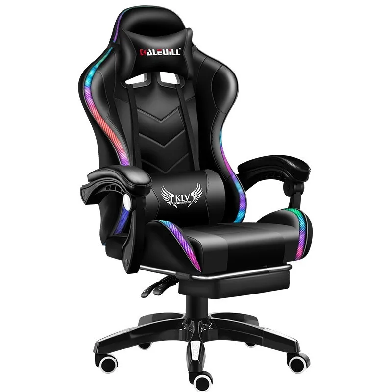 

Массажное игровое кресло с подставкой для ног, эргономичный компьютерный стул, домашняя мебель с фонариком и звуком RGB