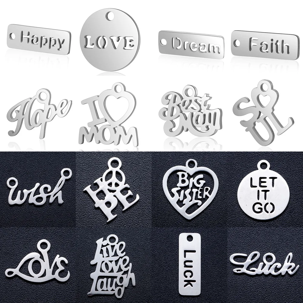 10 шт./лот diy надпись hope love из нержавеющей стали подвеска оптовая продажа желание