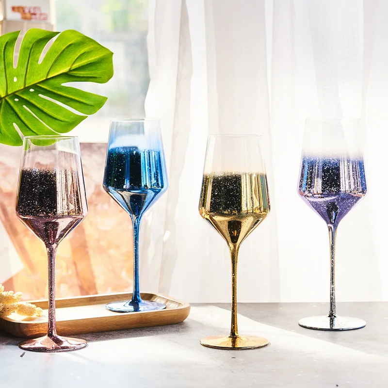 

Blue starry red wine glass crystal glass goblet Nordic INS lead-free online celebrity cocktail champagne glass