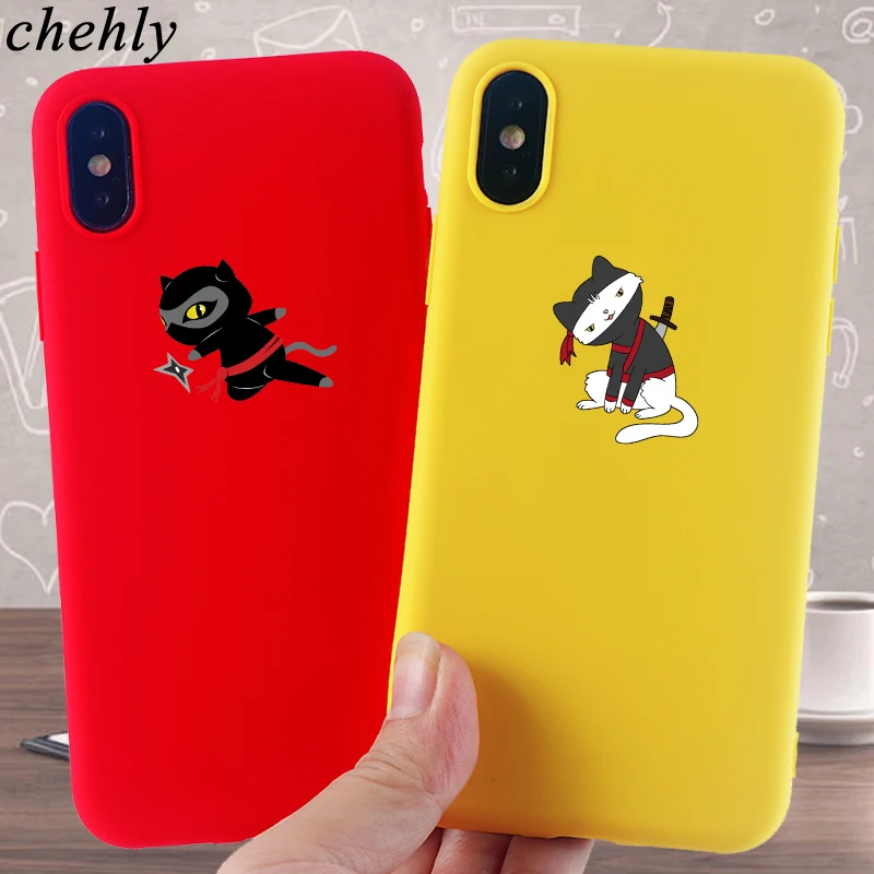 Милый чехол для телефона Minja cat IPhone 6s 7 8 11 Plus Pro X XS MAX XR забавные Чехлы мягкие