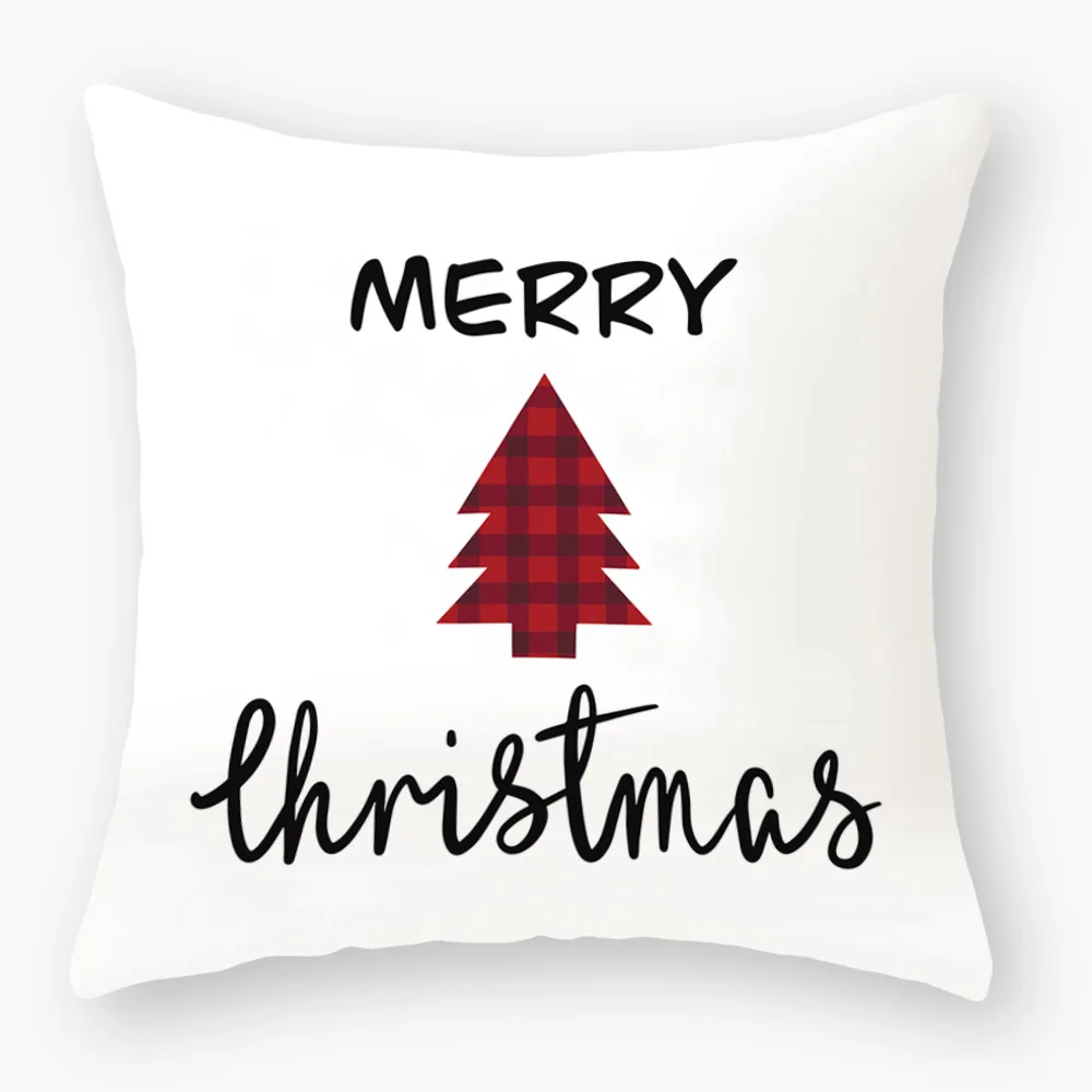 

Christmas Cushion Cover Pillowcase Sofa Cushion Santa Claus Elk Pattern Cushion Cover Car Home Pillow Cover Christmas Decor