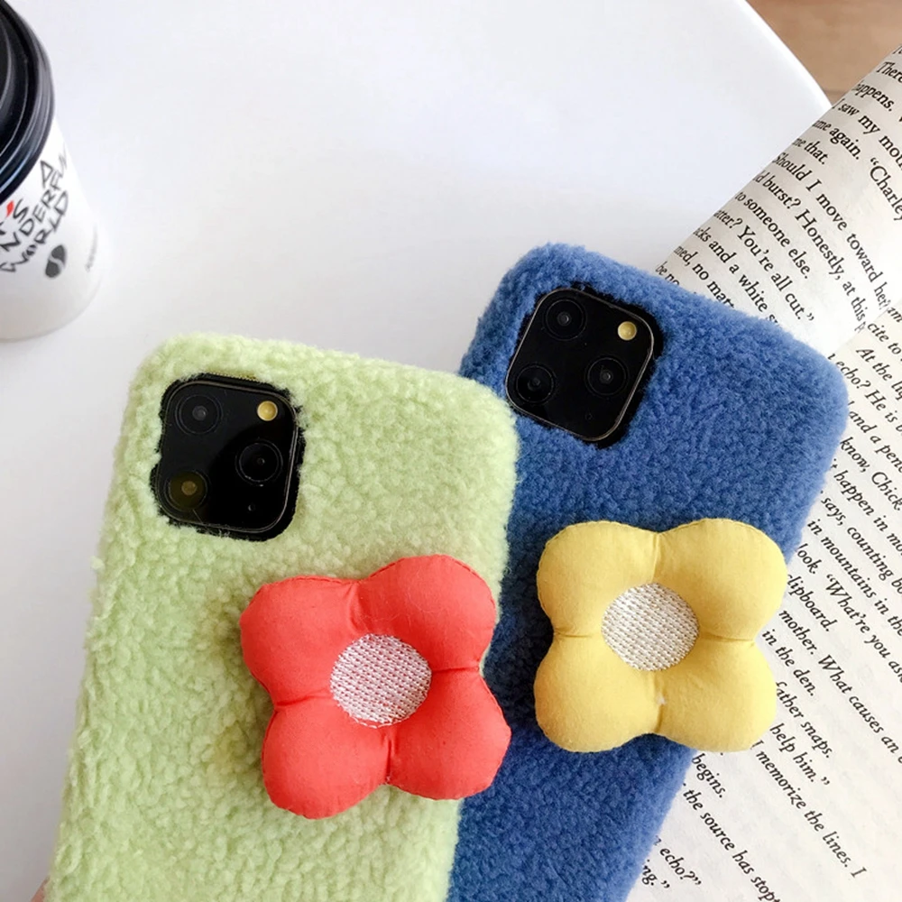 Чехол для iPhone 11 чехол 11Pro Max зимний мех мягкий овечья шерсть девочки 7 8 Plus Xs