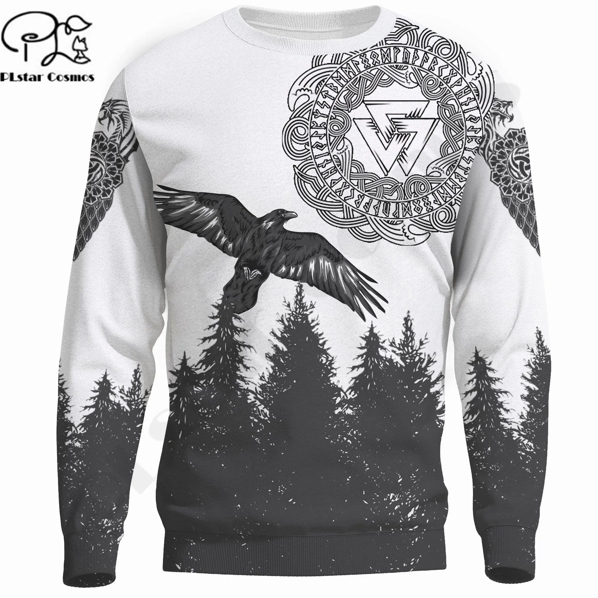 

PLstar Cosmos 3Dprint Newest Gothic Viking Raven Wolf Art Harajuku Streetwear Funny Awsome Casual Hoodie/Sweatshirt/Zip Style-2