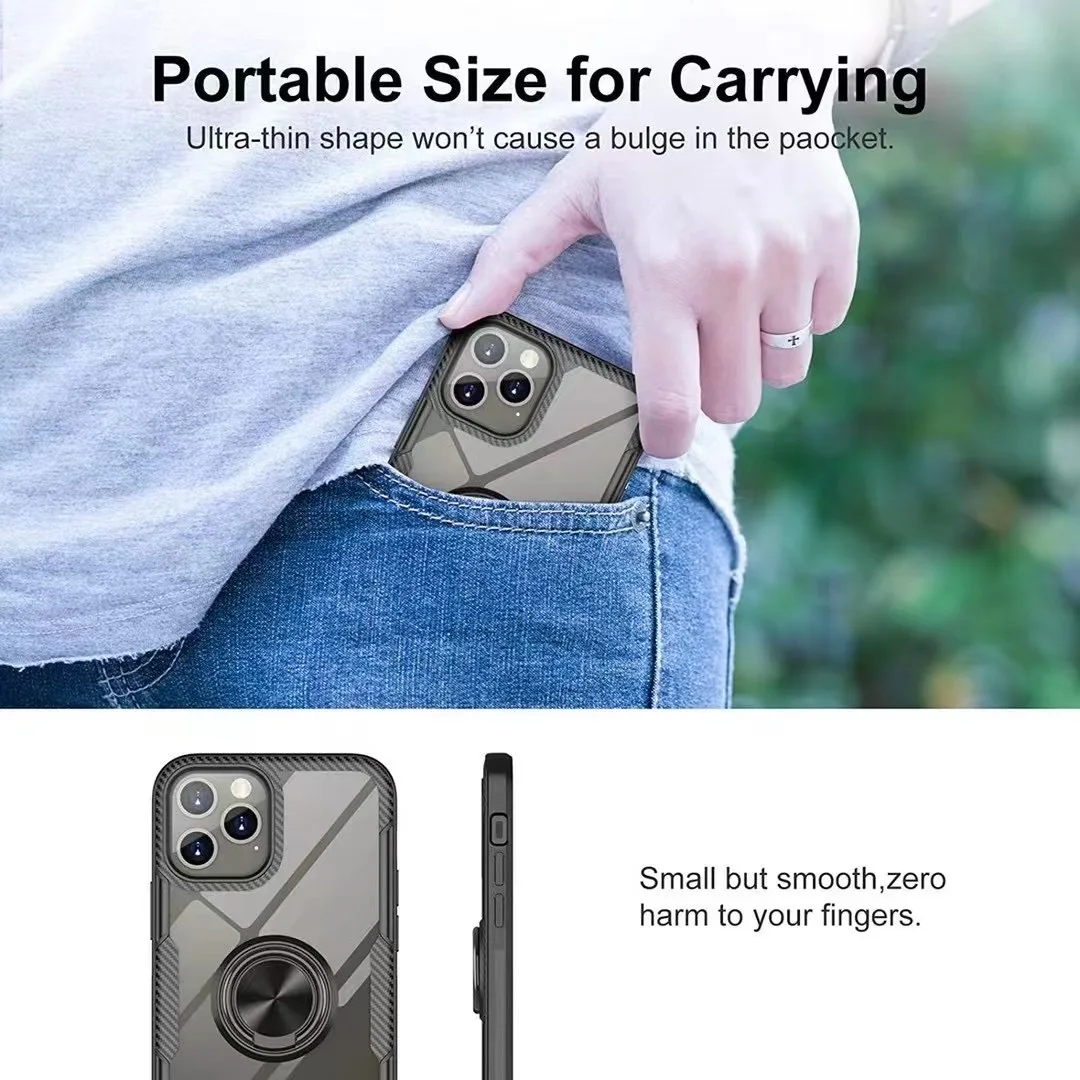 

Shockproof Armor Phone Case For iPhone 12 11 Pro Max 12mini XS Max XR X 10 7 8 Plus SE 2020 Car Magnetic Ring Holder Stand Cover