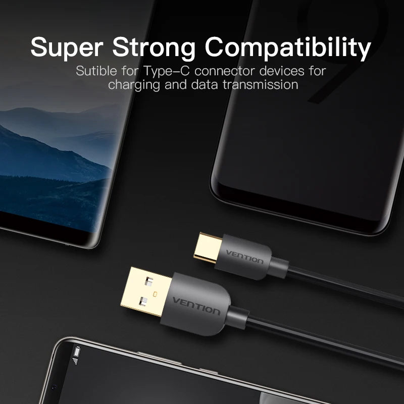 Vention USB Type C кабель для Samsung S10 Huawei P30 Pro быстрая зарядка Type-C мобильный телефон