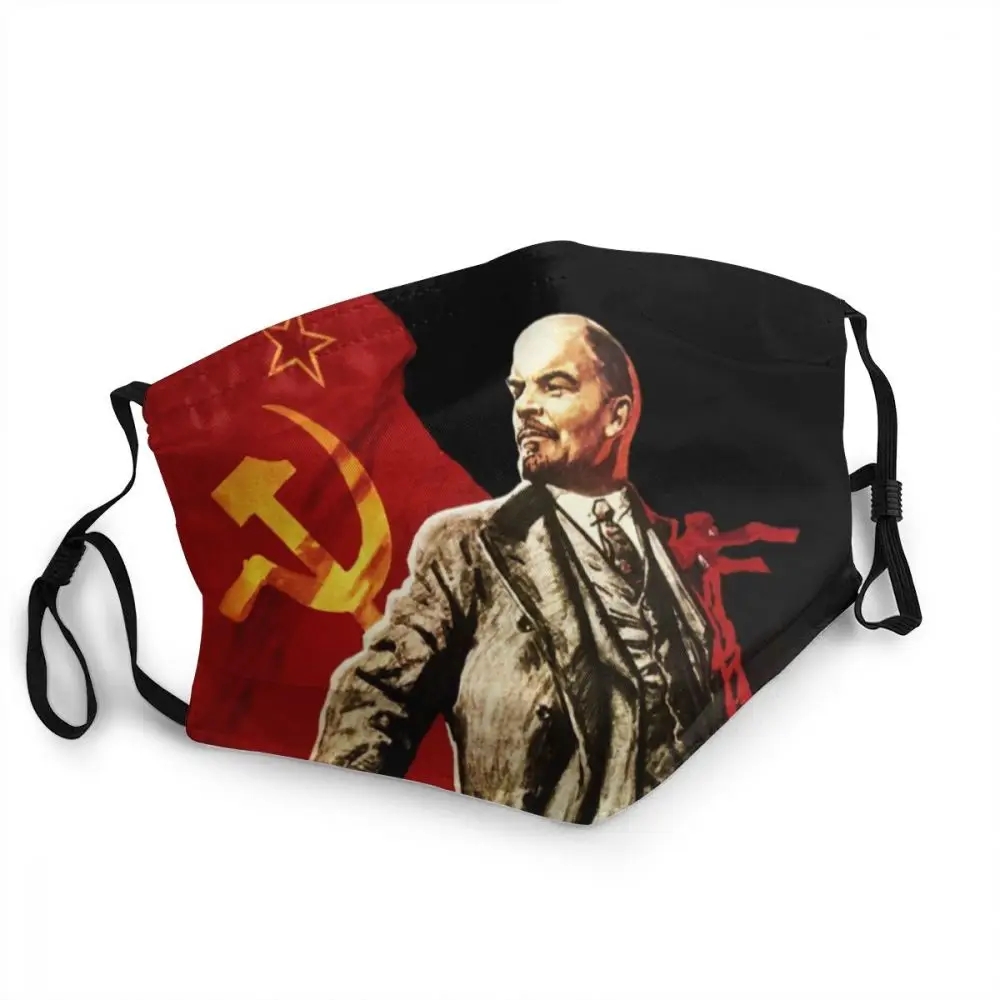 

Lenin Non-Disposable Unisex Adult Face Mask Russia Ussr CCCP Anti Dust Haze Protection Cover Respirator Mouth Muffle