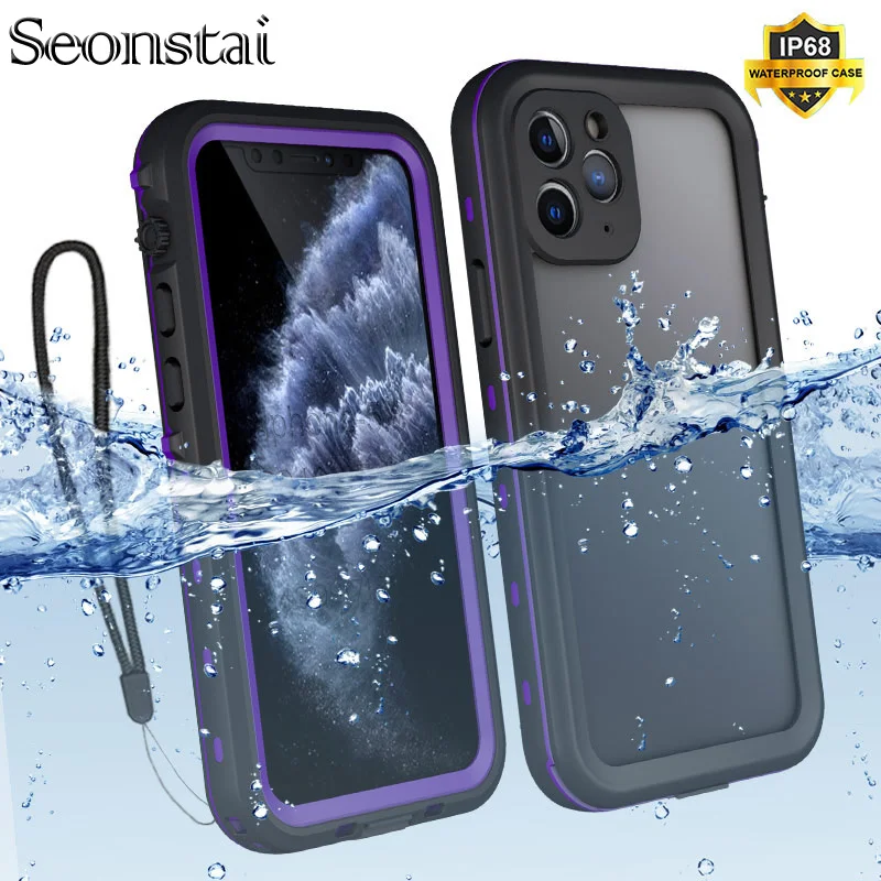 Водонепроницаемый чехол для телефона 12 Pro Max IP68 ДЛЯ iPhone 12mini 11 XR XS MAX прозрачный Apple 5s