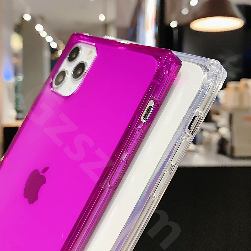 Прямоугольный защитный мягкий чехол из ТПУ для телефона Iphone X простой 8 6 6S 7 Plus Xs Max