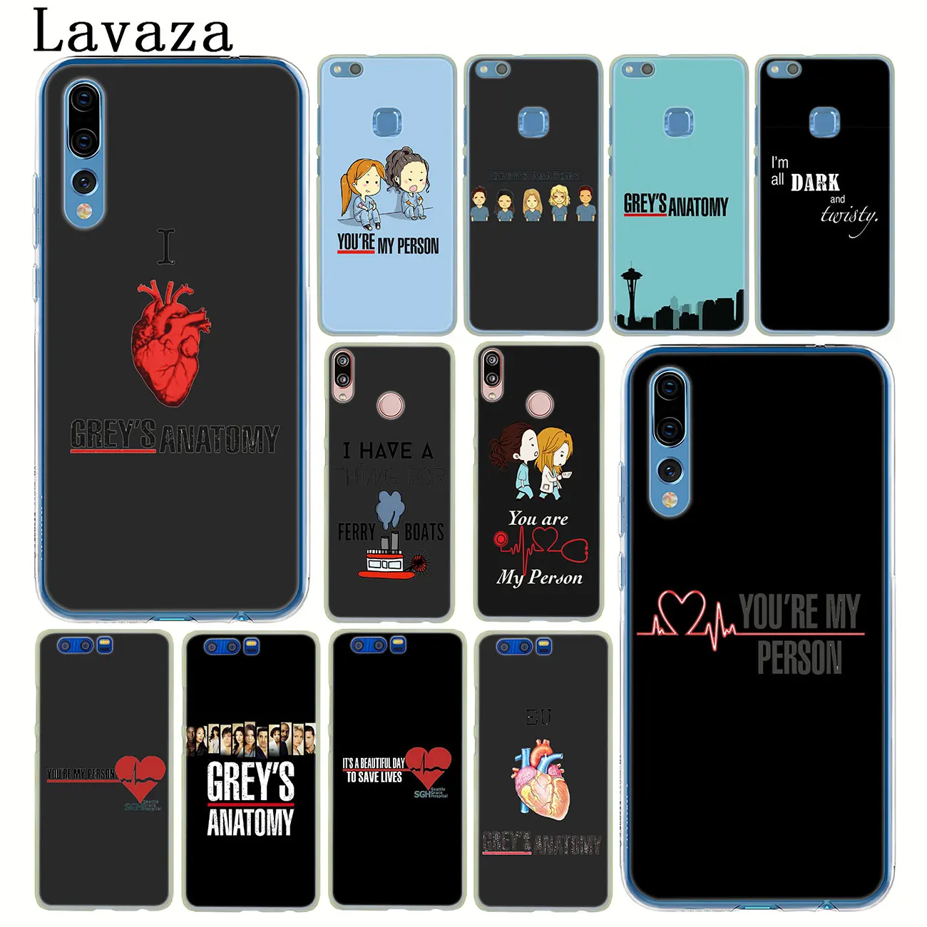 Чехол для телефона Lavaza серого цвета с анатомией huawei P30 P20 Pro P10 P9 Plus P8 Lite Mini 2016 2017 P smart