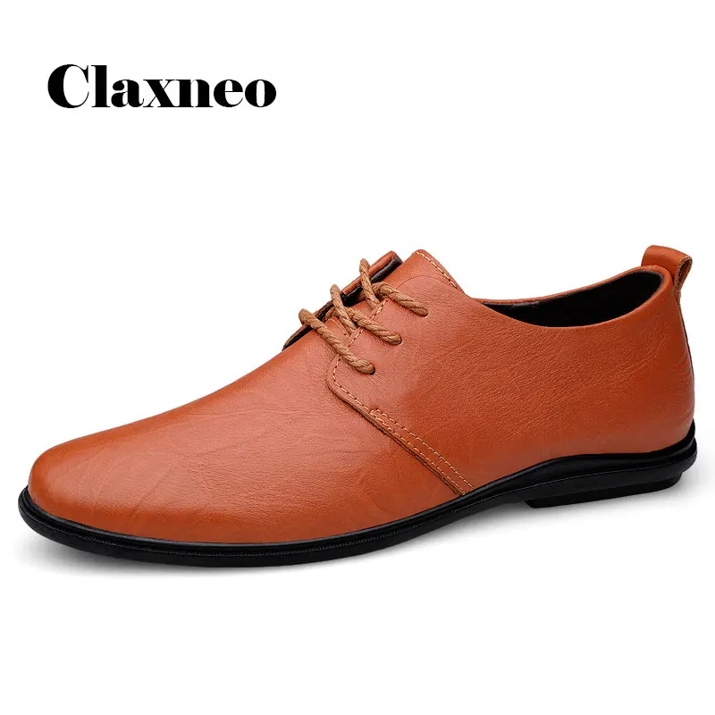 

Man Leather Smart Casual Shoes 2021 Spring Summer Mens Shoe Genuine Leather Male Derby Formal Footwear Brown New Arrival