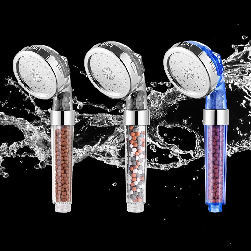 

Bath Shower Adjustable Jetting Shower Head High Pressure Saving Water Bathroom Anion Filter Shower SPA Nozzle