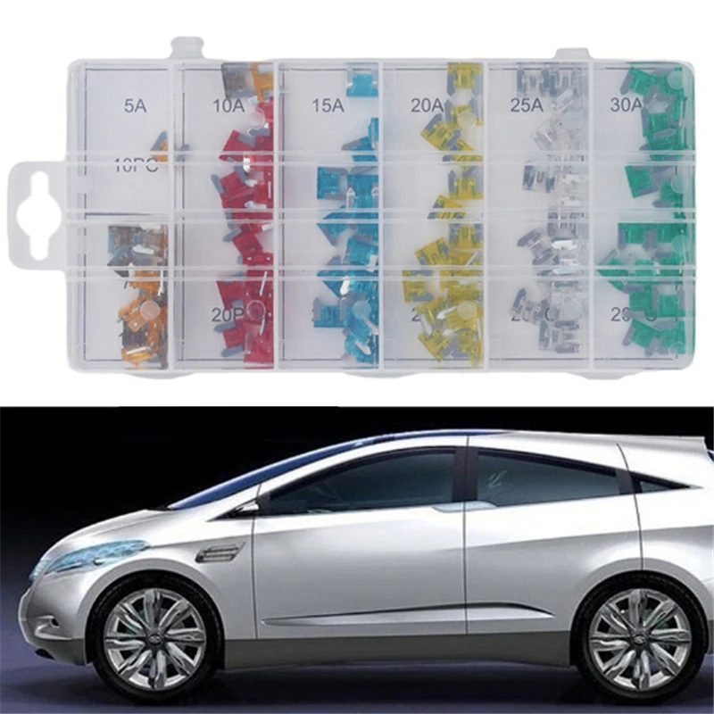 

120Pcs Car Truck Mini Low Profile Fuse Micro Blade Fuse Set Kit Micro Mini CAR Insurance Film