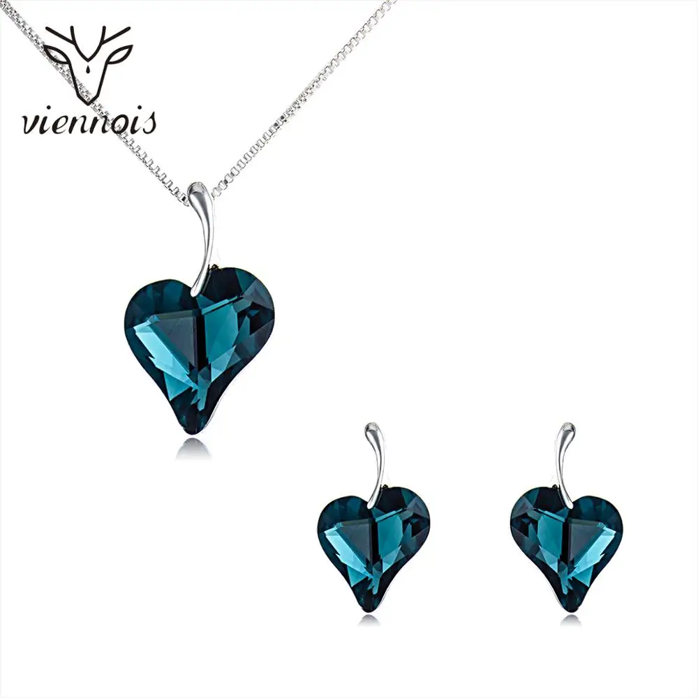 Роскошные ювелирные изделия Венский комплект голубого цвета Стразы ожерелье с