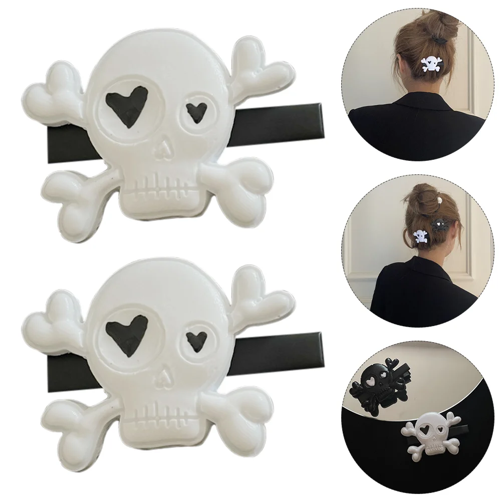 

2Pcs Skeleton Hair Clip Hair Clips Punk Style Hairpins
