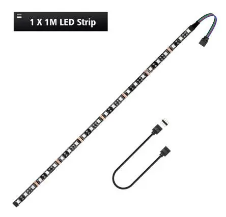 1X100CM strip set RGB игровая 5050 Светодиодная лента для настольного компьютера компьютерный корпус для ПК освещение для 12 В аура Синхронизация и M/B материнская плата управления 4 Pin RGB-Header - Испускаемый цвет: 1X100CM strip set