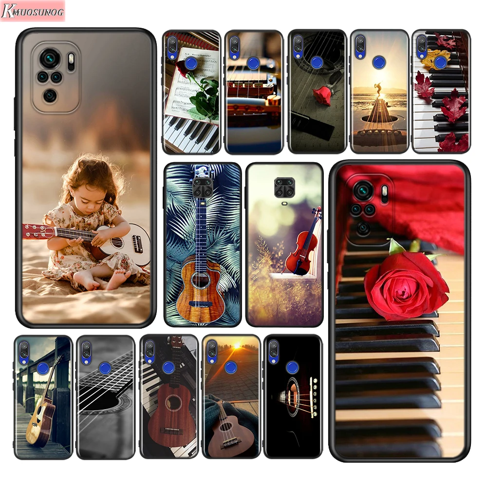 

Guitar Piano Music Scenery Silicone Cover For Xiaomi Redmi Note 10 10S 9 9S Pro Max 9T 8T 8 7 6 5 Pro 5A Phone Case