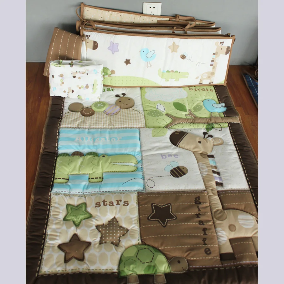 4 шт. тетей Жираф на кровати кроватях набор коричневый для мальчиков и девочек