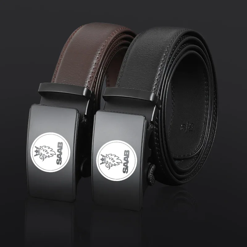 Мужские ремни с металлической автоматической пряжкой кожаные высокого качества