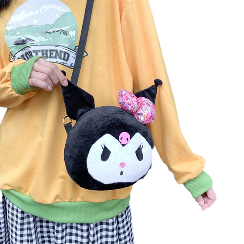 

Cute Kuromi Plush Backpack Diagonal backpack Anime Cartoon Doll Kawaii Beauty Soft Suffed Plush Backpacks Birthday Gift Toys