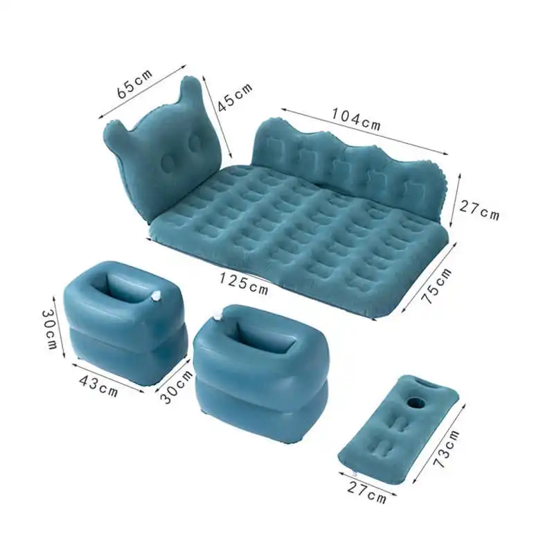 

Car Inflatable Bed PVC Flocking Air Inflatable Bed Sleeping Rest Mattress Soft Cushion 150kg Load for Car SUV Traveling