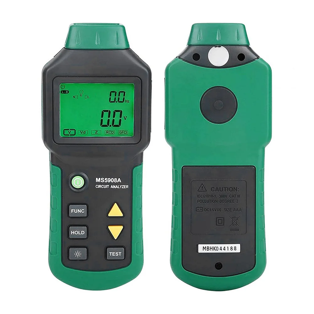 

Тестер схем Mastech с ЖК-дисплеем, стандарт США/ЕС, MS5908A/MS5908C