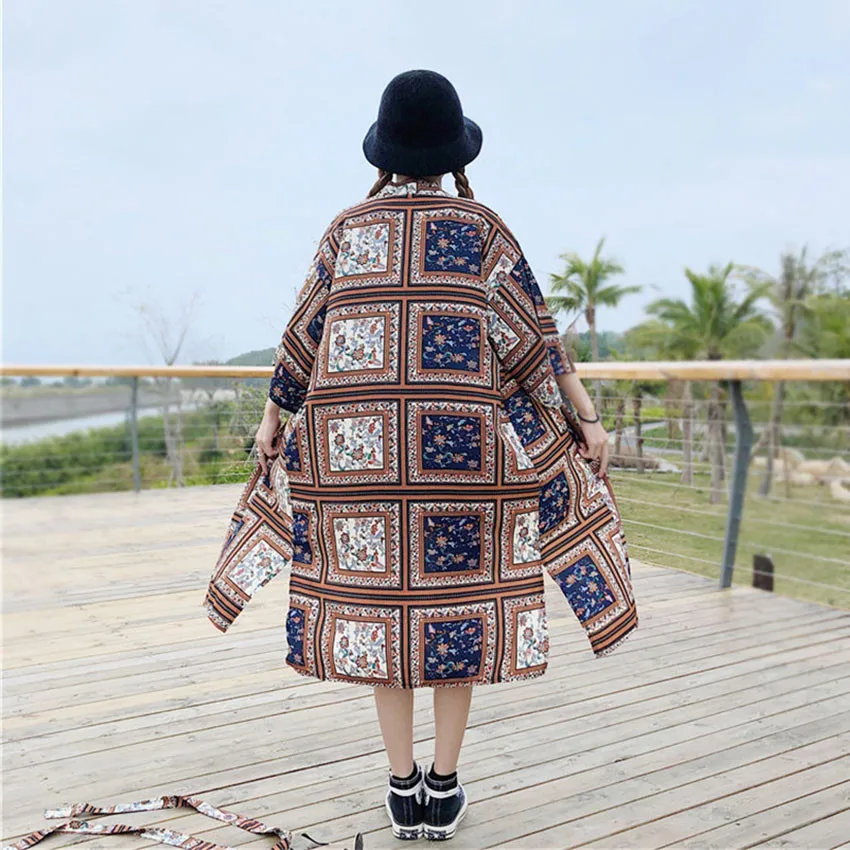 Летний пляжный кардиган Kimonos Mujer для влюбленных Винтажный Длинный в стиле бохо
