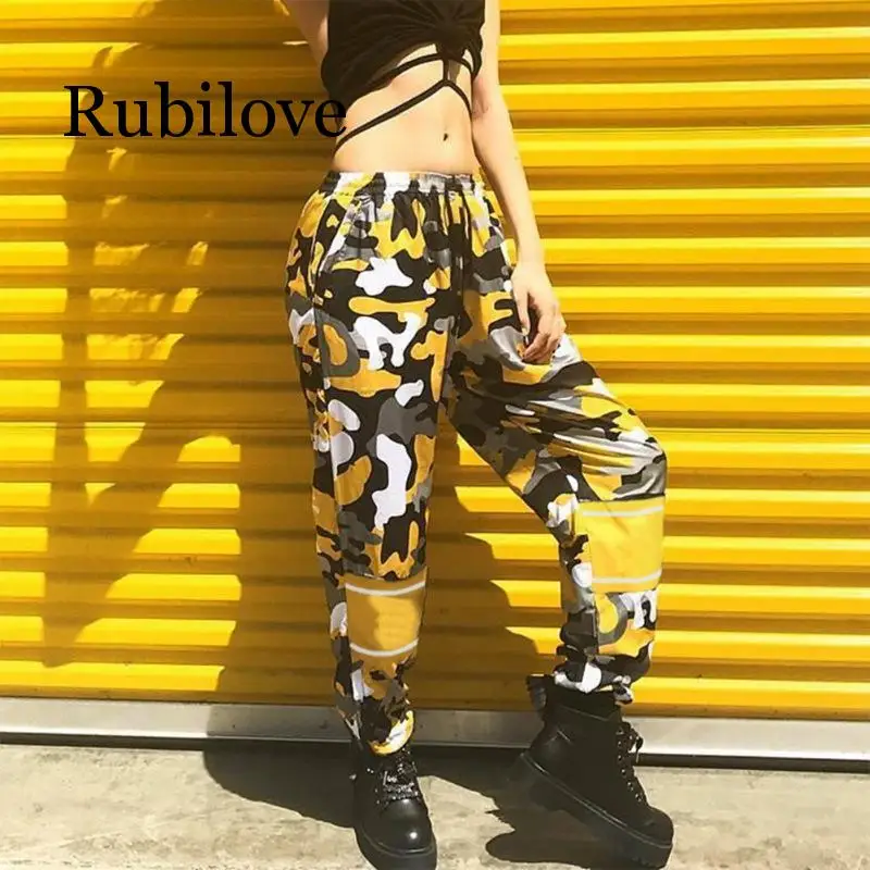 

Camouflage Women's Pants Loose Street Beam Feet High Waist Pencil Pants Hip Hop Streetwear Trousers Women Pants