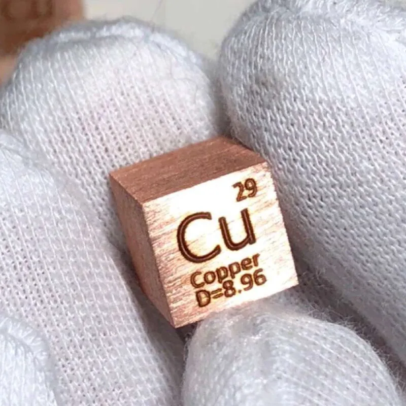 

1Pcs Rare Ti Cu Copper Metal Cube 1 cubic centimeter miniature ornaments chemical elements physical teaching specimen collection