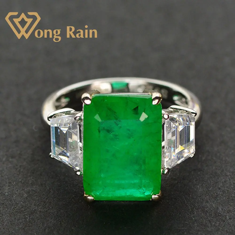Wong Rain 100% 925 пробы Серебряный Драгоценный камень с изумрудом драгоценный для