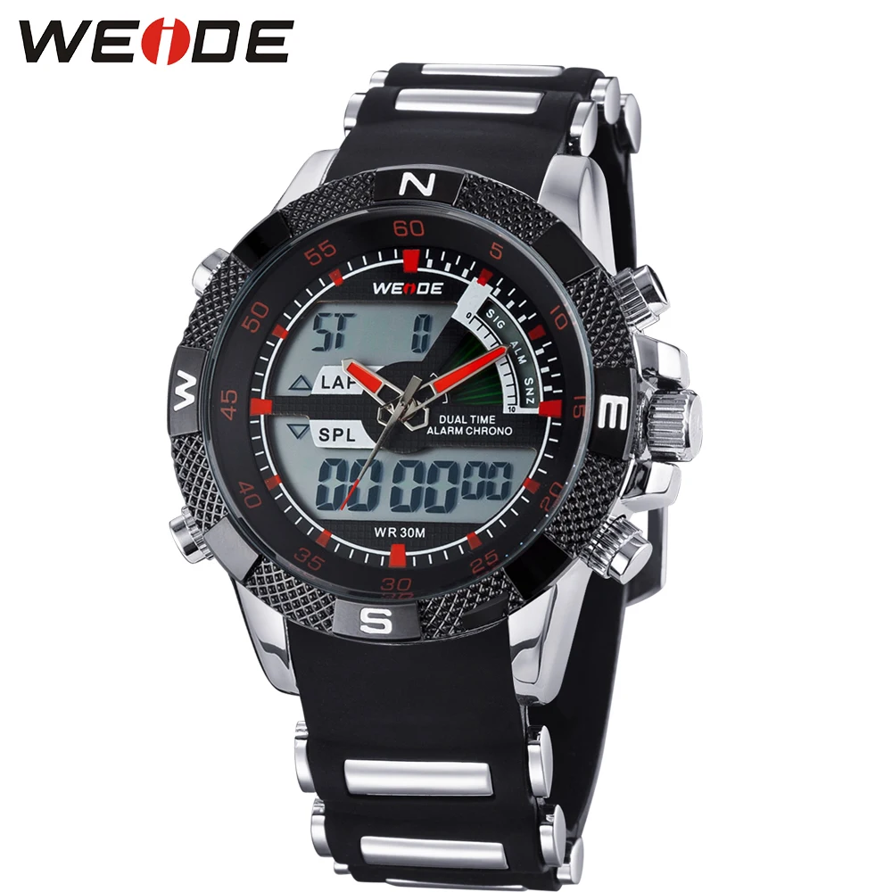 WEIDE мужские часы люксовый бренд аналоговый цифровой календарь Автоматическая