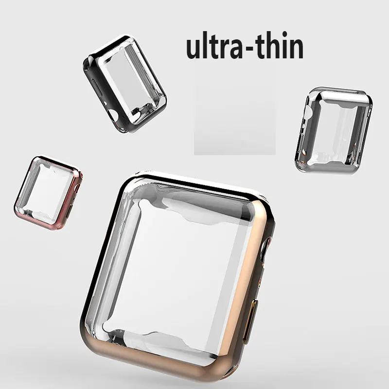 Мягкий 360 Тонкий чехол для часов Apple Watch, чехол 4, 3, 2, 1, 42 мм, 38 мм, мягкий прозрачный ТПУ защитный экран для iWatch 4, 3, 44 мм, 40 мм
