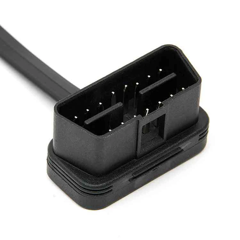 Плоский + тонкий 16 Pin OBD удлинитель ELM327 Штекерный к двойному гнезду Y сплиттер