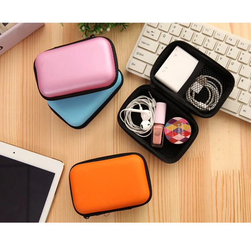 

1pc Earphone Holder Case Storage Bag Mini Zipper Headphone Case Portable Earbuds Card Pouch Box USB Cable Organizer Headset Pack