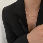 Женское Двухслойное ожерелье-цепочка, колье золотого цвета в готическом стиле, простое Ювелирное Украшение, 2021