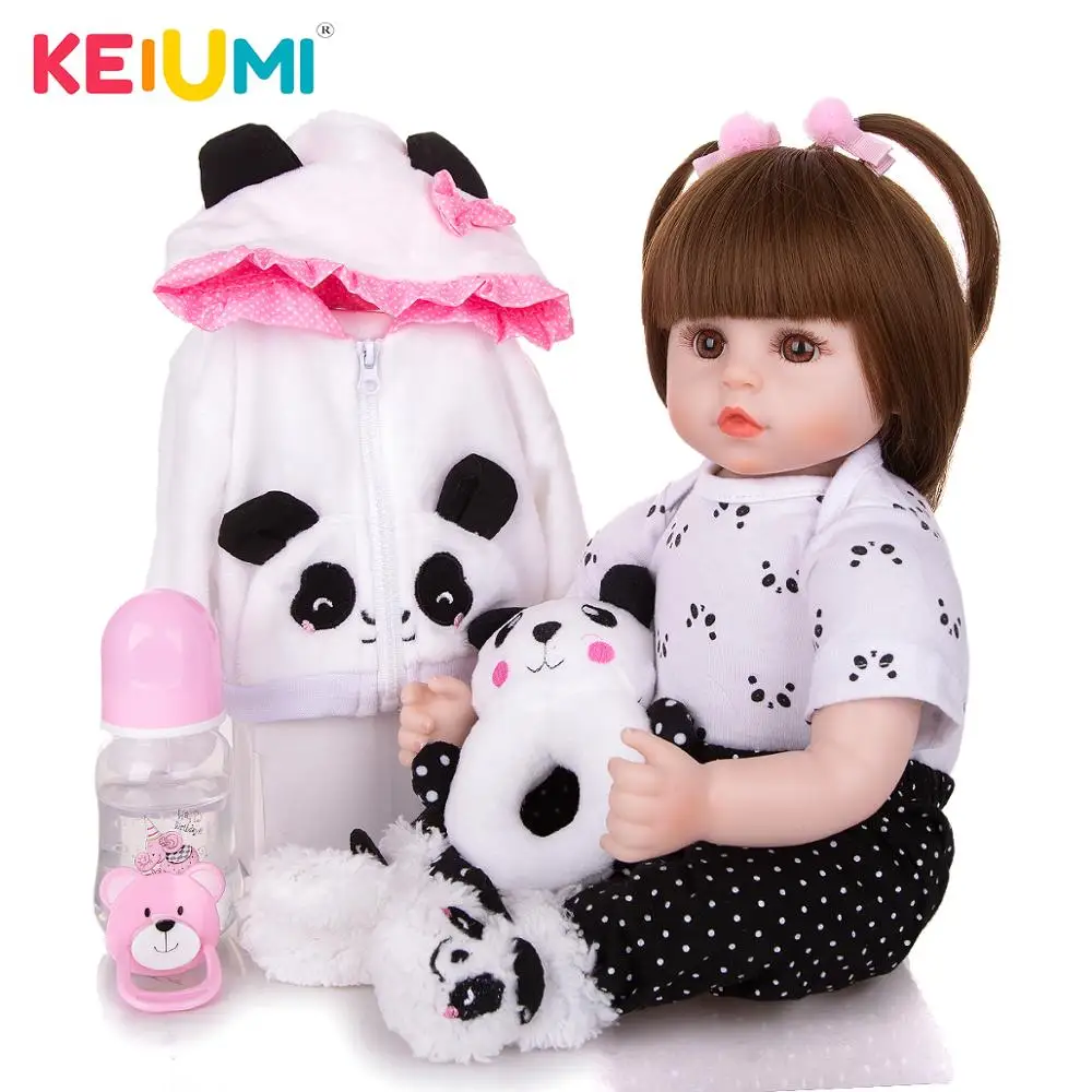 KEIUMI оптовая продажа 18 дюймов Новорожденный ребенок кукла милая панда мультфильм