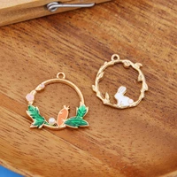 20 bulk wreath rabbit and carrot charm pendant for woman jewelry findings diy making wholesale enamel radish vegetable charm jw2