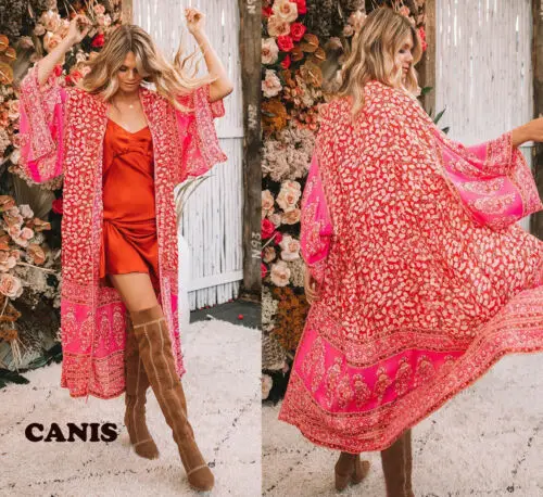 Meihuida цветочные накидки Женская пляжная шаль кардиган с кисточками шифоновый