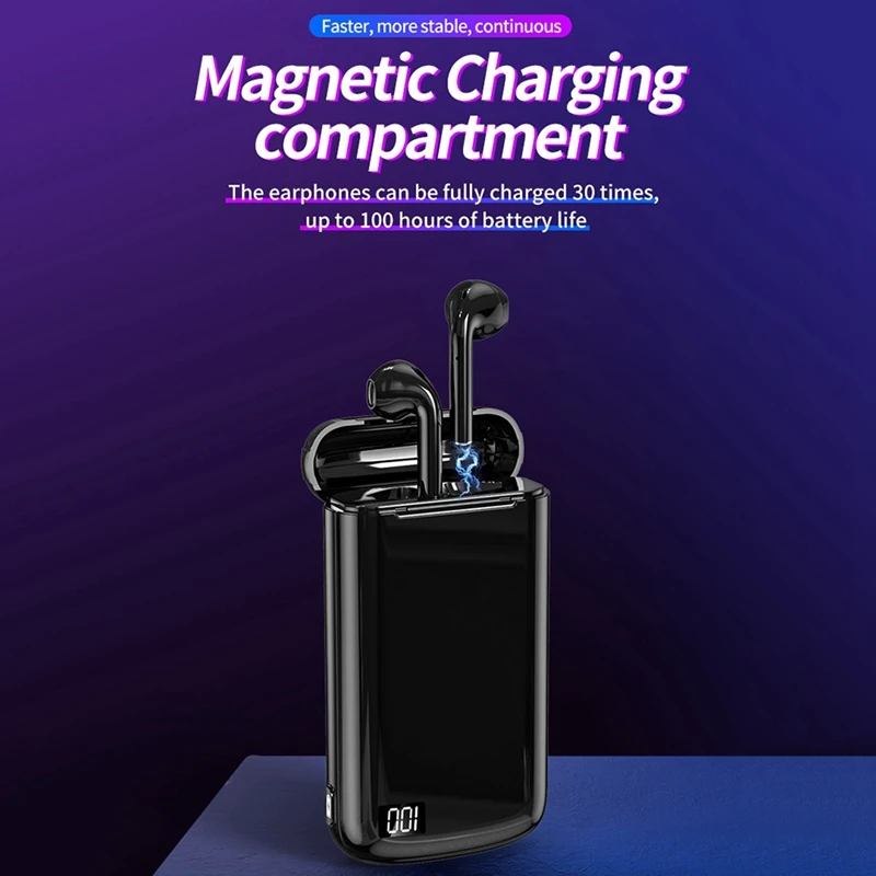 Powerbank Bluetooth Headset Portable Wireless Earbuds TWS 5.0 Headphones with Digital LED Display | Электроника