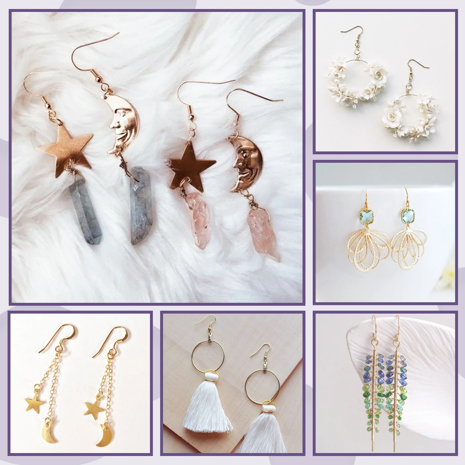 

Earring Making Supplies Kit, Earring Hooks Open Jump Rings Earring Backs Head Eye Pins Tweezers Pliers, Perfect for Necklace Ear