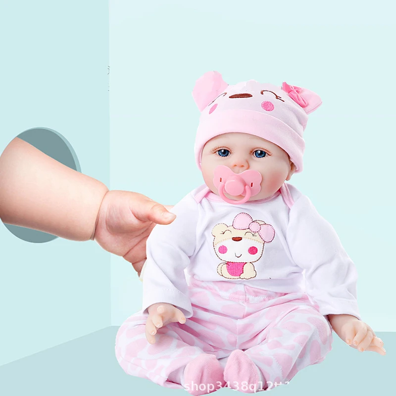 

55CM Reborn Baby Doll with Mohair Mat Bebe Dolls Dress up Soft Cloth Silicone Real Life Looking Newborn Babies Doll Kids Gift