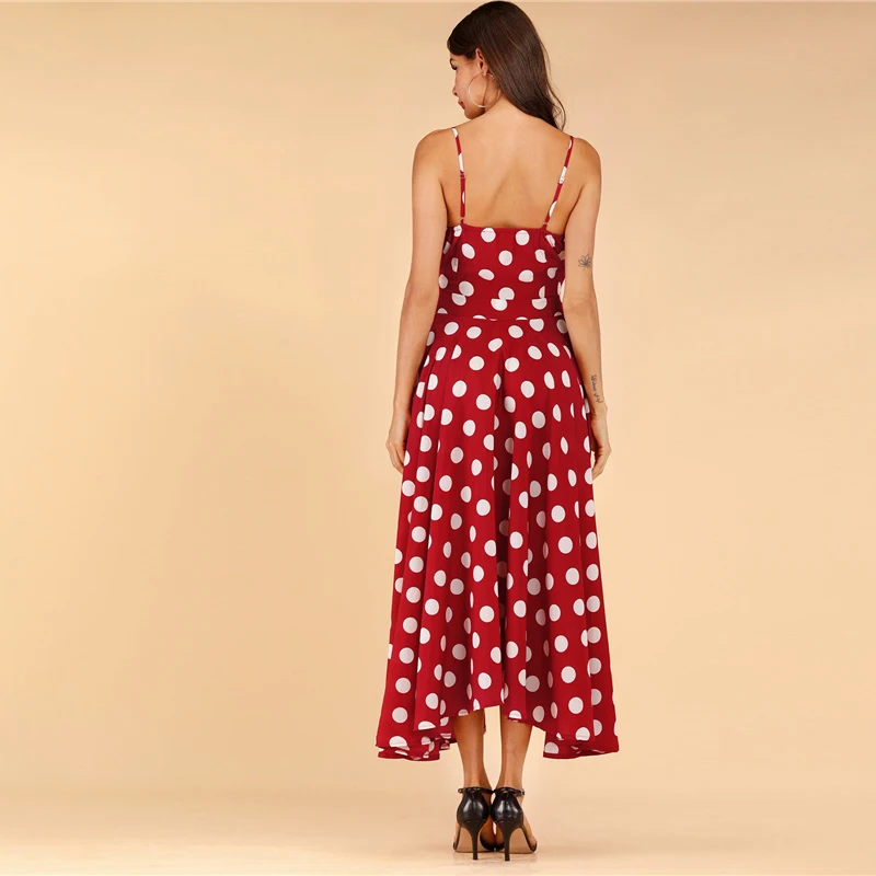 SHEIN сексуальное платье на бретельках с принтом в виде тюльпанов, женские платья без рукавов, летние платья с высокой талией