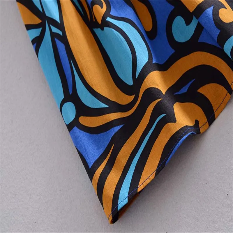 

Za 2021 Summer Print Halter Dress Women Sleeveless Tied Self Belt Elegant Party Dresses Woman Chic Back Opening Pleat Long Dress