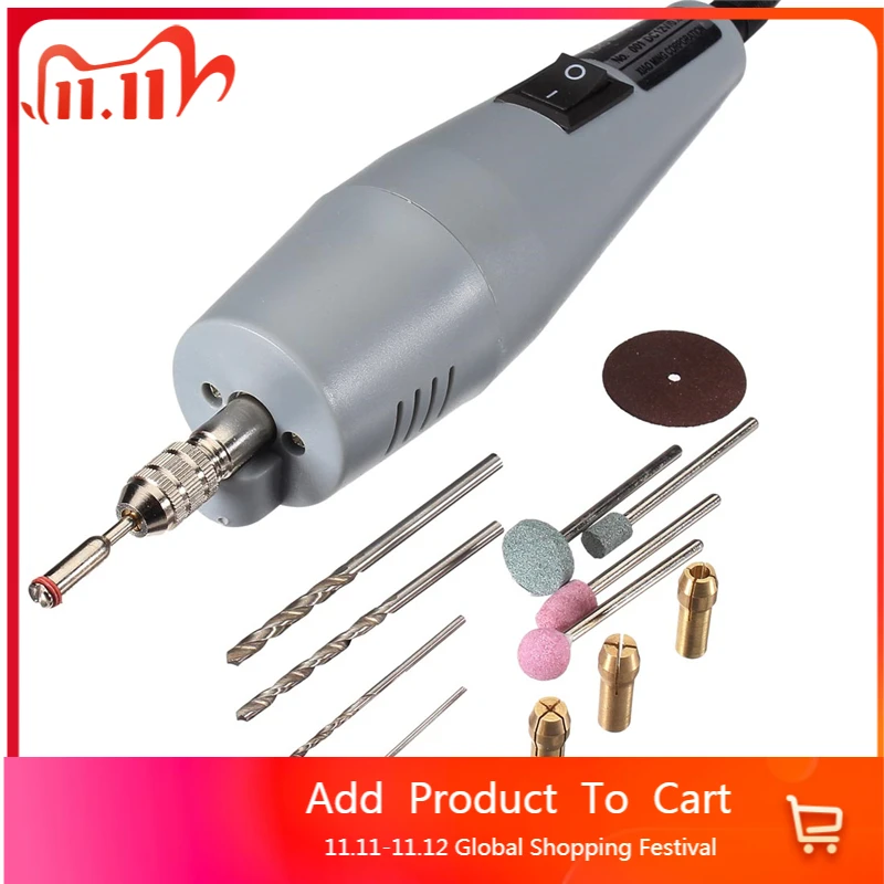 

Миниатюрная электрическая дрель/Набор для электрической шлифовальной машинки + адаптер питания, подходит для сверления, шлифовки, полировк...