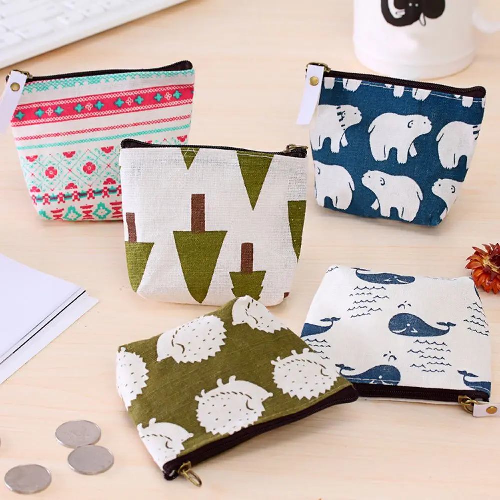 Cotton Linen Fabric Portable Women Coin Purse Travel Cosmetic Bag Fashion Wallet Storage Beauty Accessories Home Tools | Дом и сад