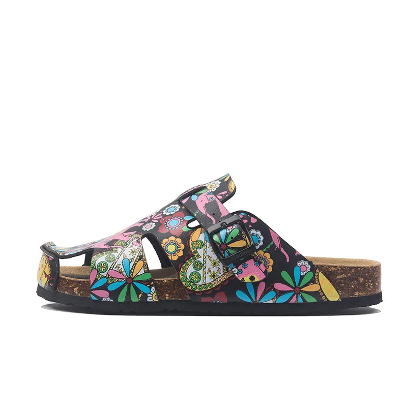 Шлепанцы с пробковой пряжкой для мужчин и женщин повседневные сандалии вырезами